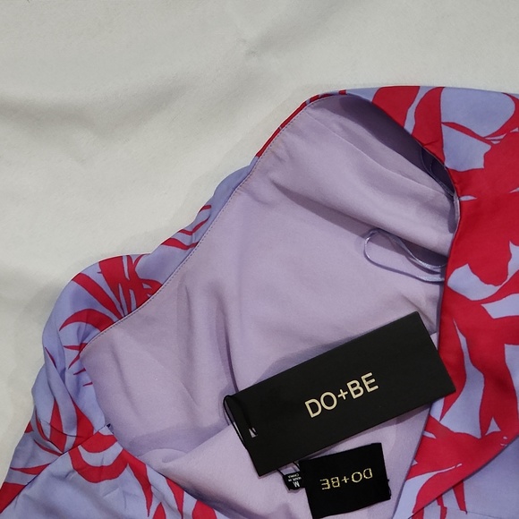 One-Sleeved Lavender and Pink Floral Print Dress - Picture 6 of 7